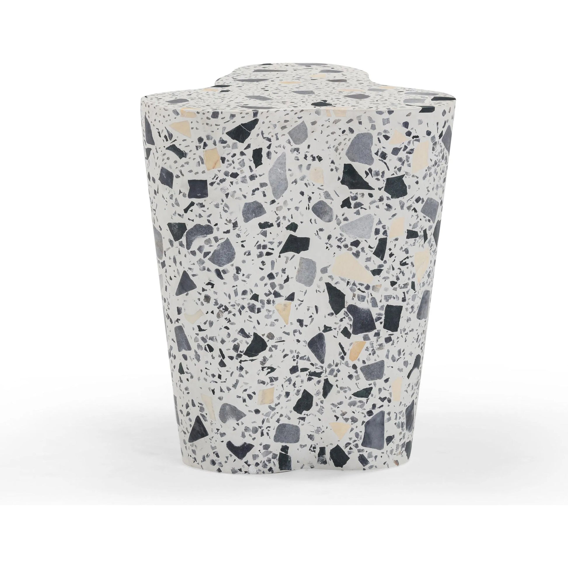 Slab Terrazzo Indoor/Outdoor Side Table by TOV Furniture. Made from concrete, stone in a modern style.