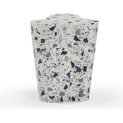 Slab Terrazzo Indoor/Outdoor Side Table by TOV Furniture. Made from concrete, stone in a modern style.