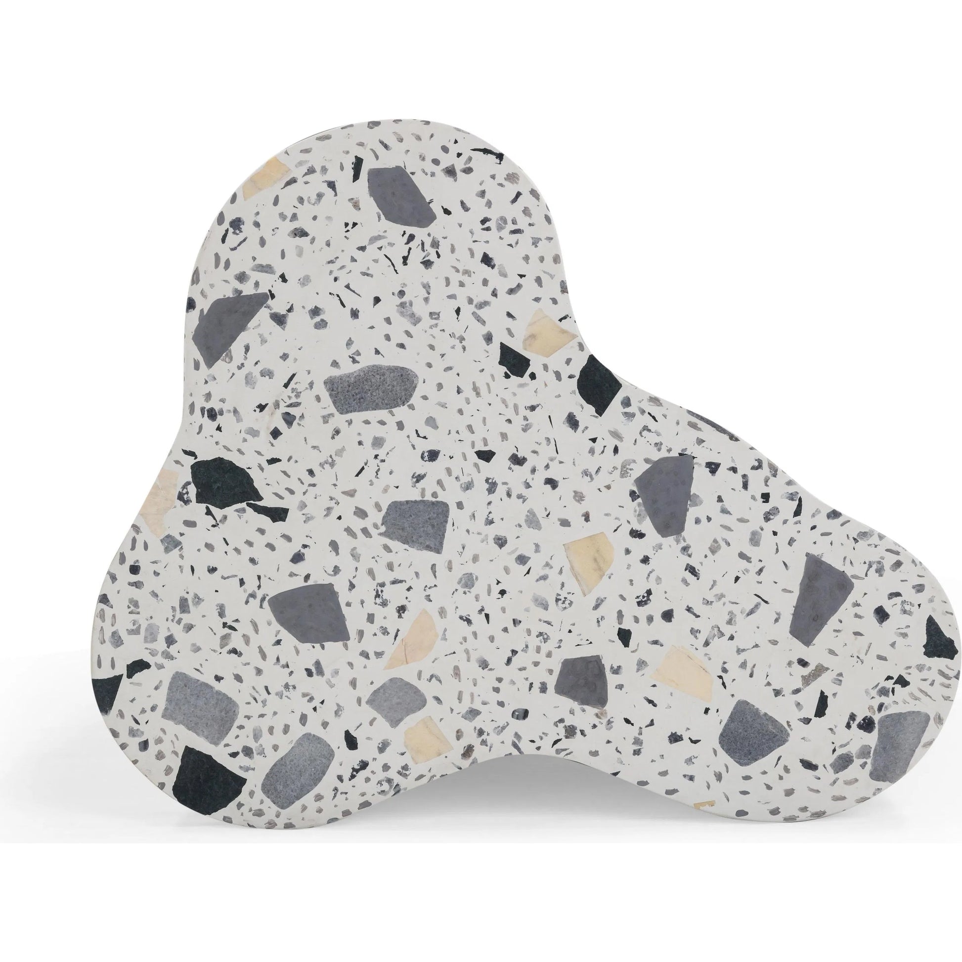 Slab Terrazzo Indoor/Outdoor Side Table by TOV Furniture. Made from concrete, stone in a modern style.