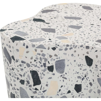 Slab Terrazzo Indoor/Outdoor Side Table by TOV Furniture. Made from concrete, stone in a modern style.