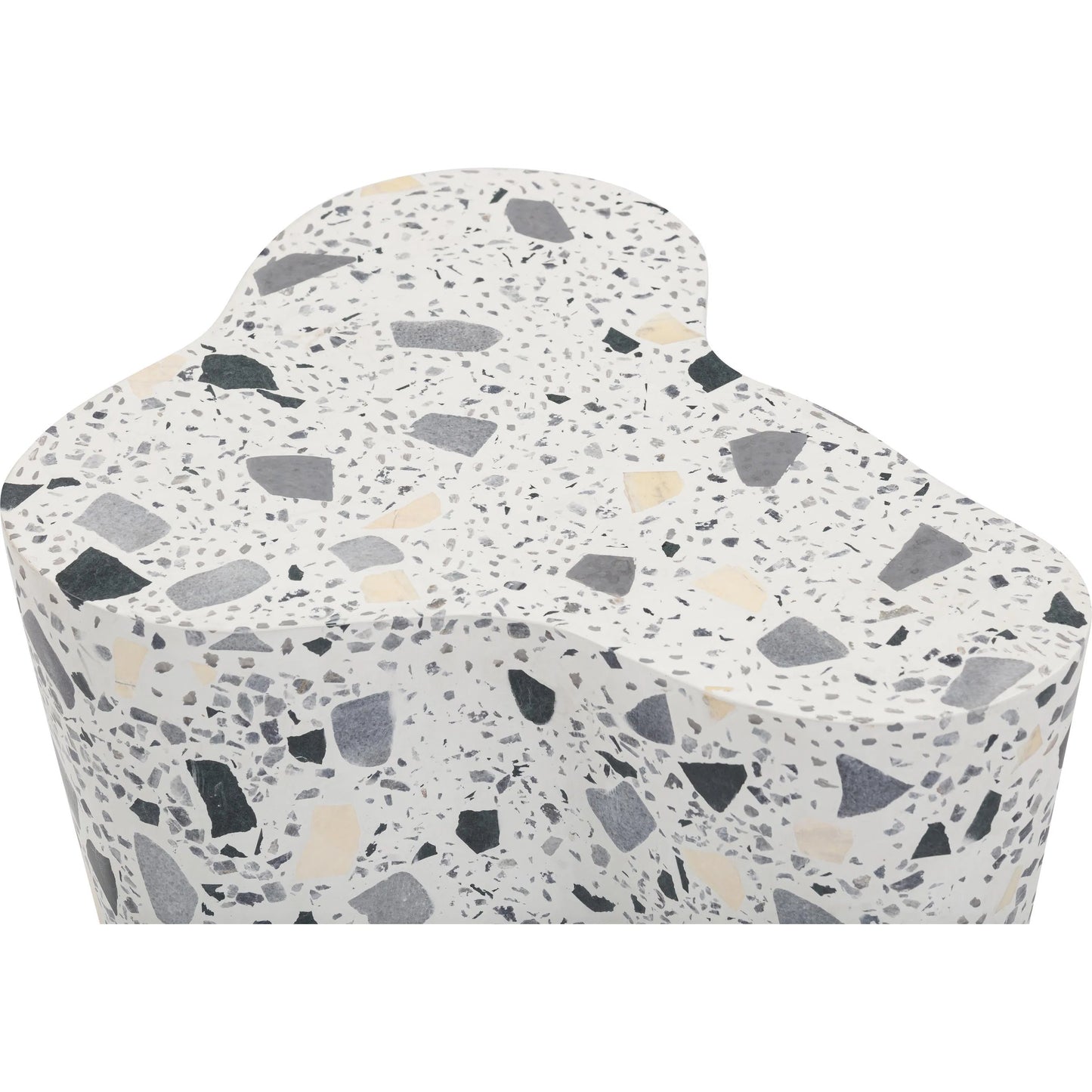 007 SI-2356356 | Closeup | Slab Terrazzo Indoor/Outdoor Side Table by TOV Furniture. Made from concrete, stone in a modern style.