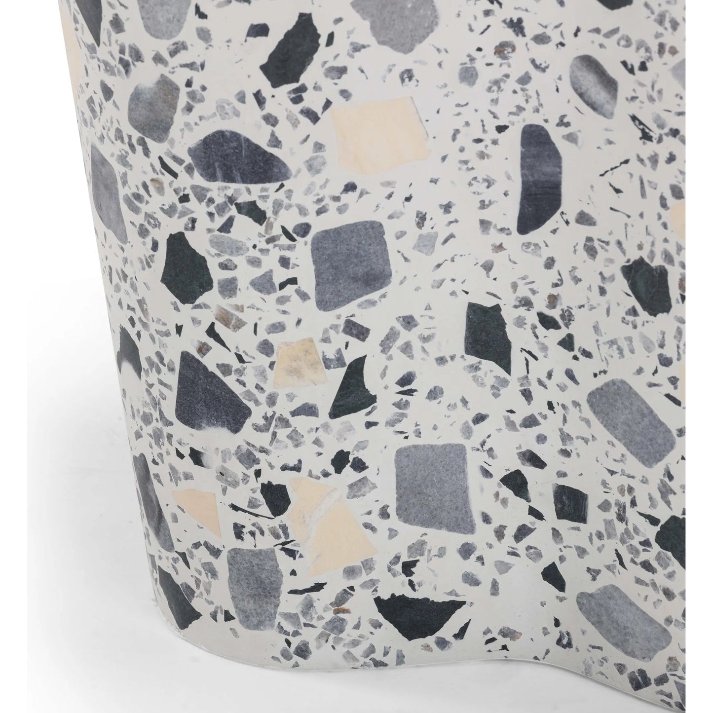 008 SI-2356356 | Closeup | Slab Terrazzo Indoor/Outdoor Side Table by TOV Furniture. Made from concrete, stone in a modern style.