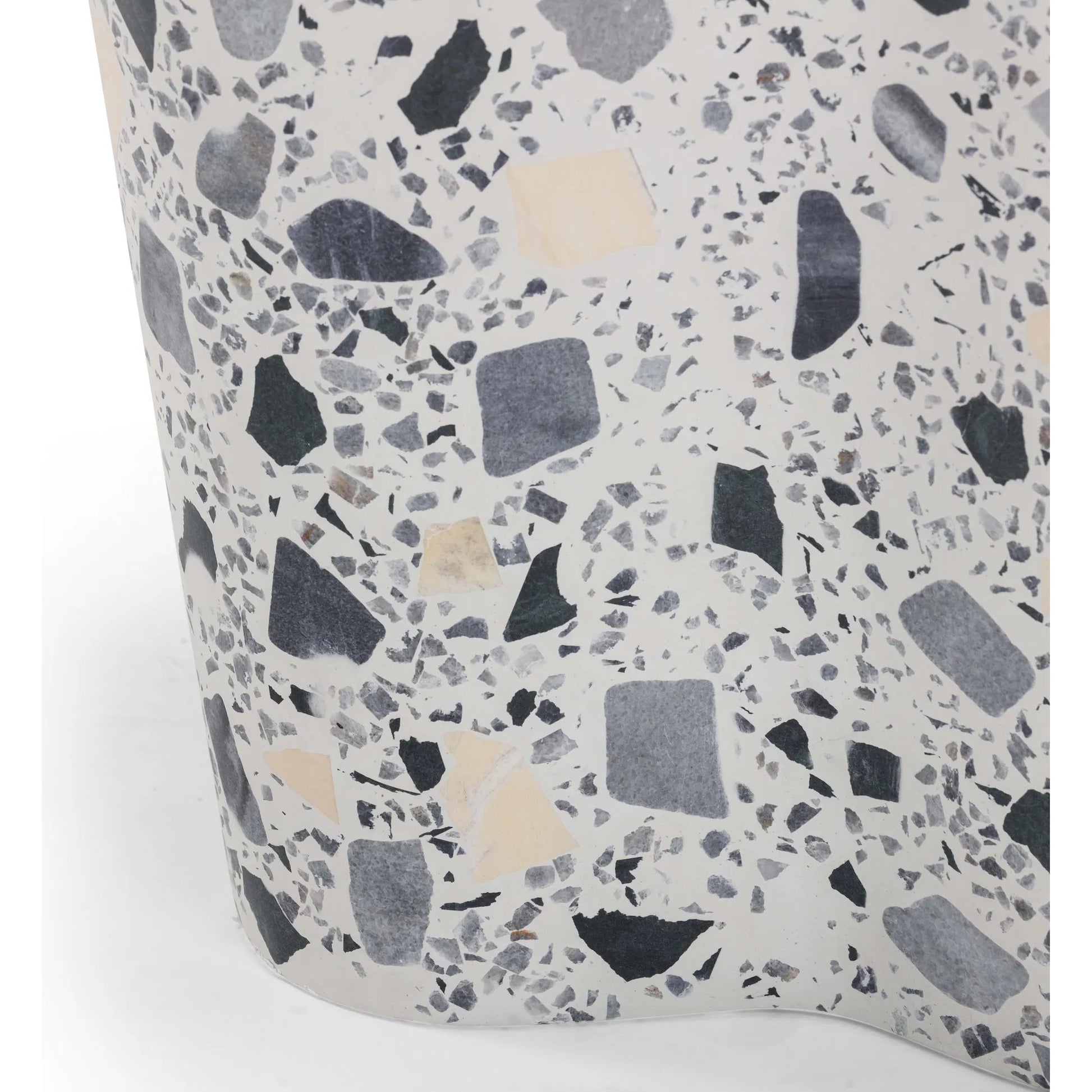 Slab Terrazzo Indoor/Outdoor Side Table by TOV Furniture. Made from concrete, stone in a modern style.