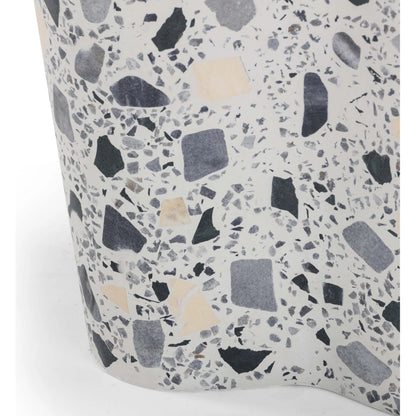 Slab Terrazzo Indoor/Outdoor Side Table by TOV Furniture. Made from concrete, stone in a modern style.