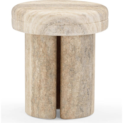 Sheila Textured Concrete Outdoor Side Table by TOV Furniture. Made from concrete in a transitional style.