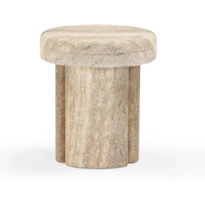 Sheila Textured Concrete Outdoor Side Table by TOV Furniture. Made from concrete in a transitional style.