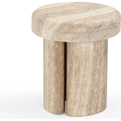 Sheila Textured Concrete Outdoor Side Table by TOV Furniture. Made from concrete in a transitional style.