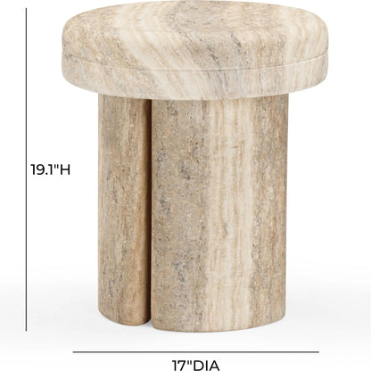 Sheila Textured Concrete Outdoor Side Table by TOV Furniture. Made from concrete in a transitional style.