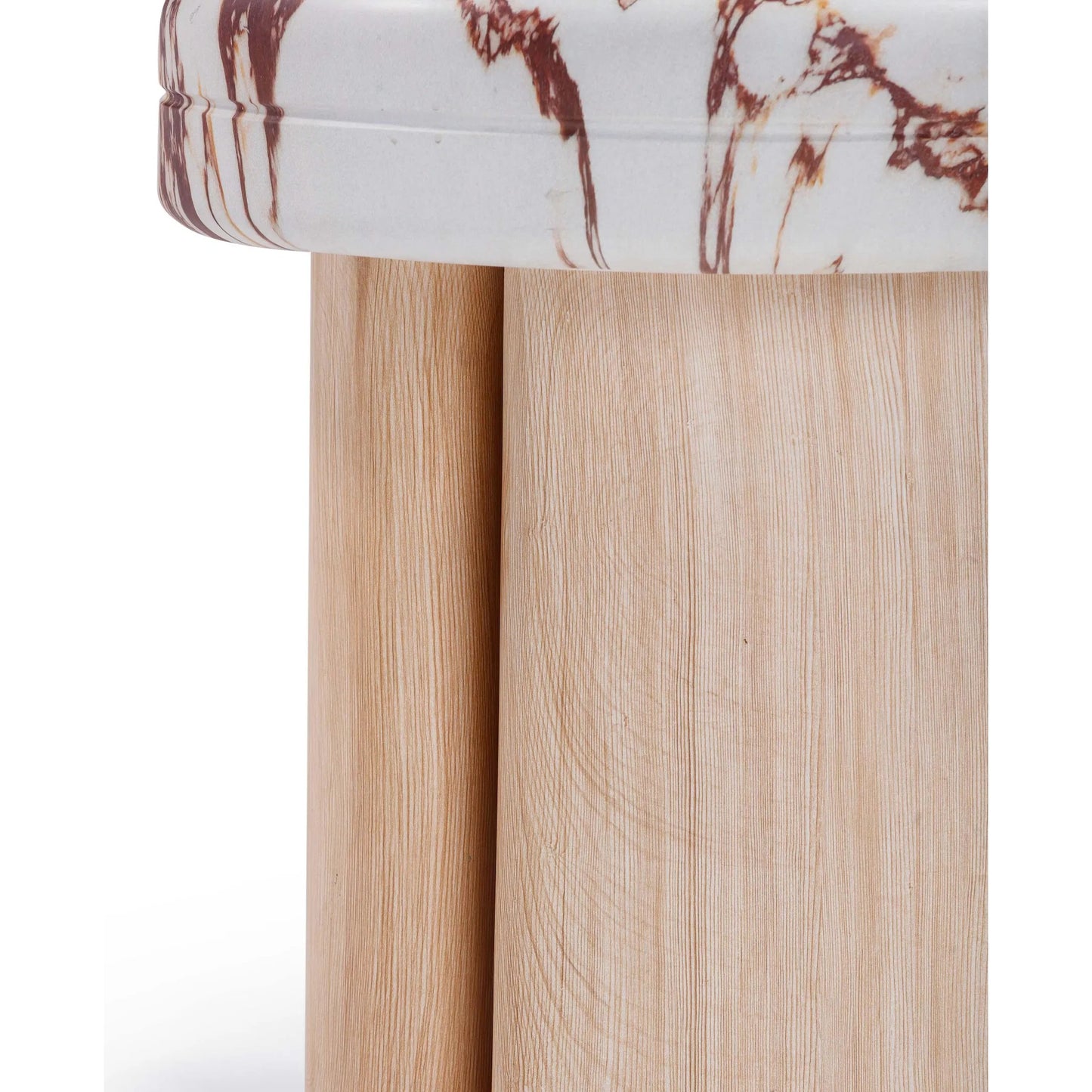 012 SI-2356355 | Closeup | Sheila Textured Concrete Outdoor Side Table by TOV Furniture. Made from concrete in a transitional style.