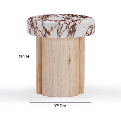 Sheila Textured Concrete Outdoor Side Table by TOV Furniture. Made from concrete in a transitional style.