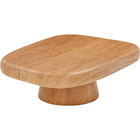 Darial Wood Grain Pattern Indoor/Outdoor Coffee Table by TOV Furniture in natural. Made from concrete in a unique style.
