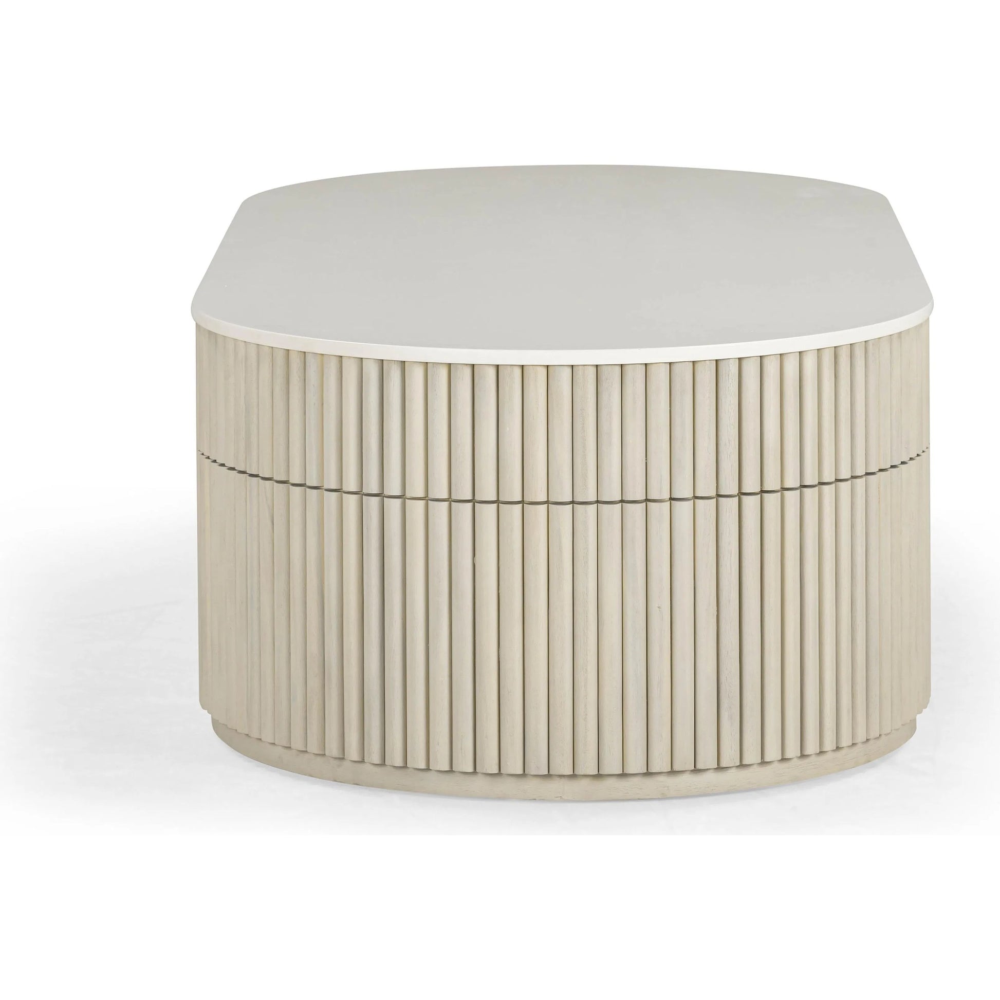 Bella Storage Coffee Table by TOV Furniture in cream. Made from mdf, wood in a transitional style.
