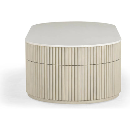 Bella Storage Coffee Table by TOV Furniture in cream. Made from mdf, wood in a transitional style.