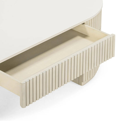 Bella Storage Coffee Table by TOV Furniture in cream. Made from mdf, wood in a transitional style.