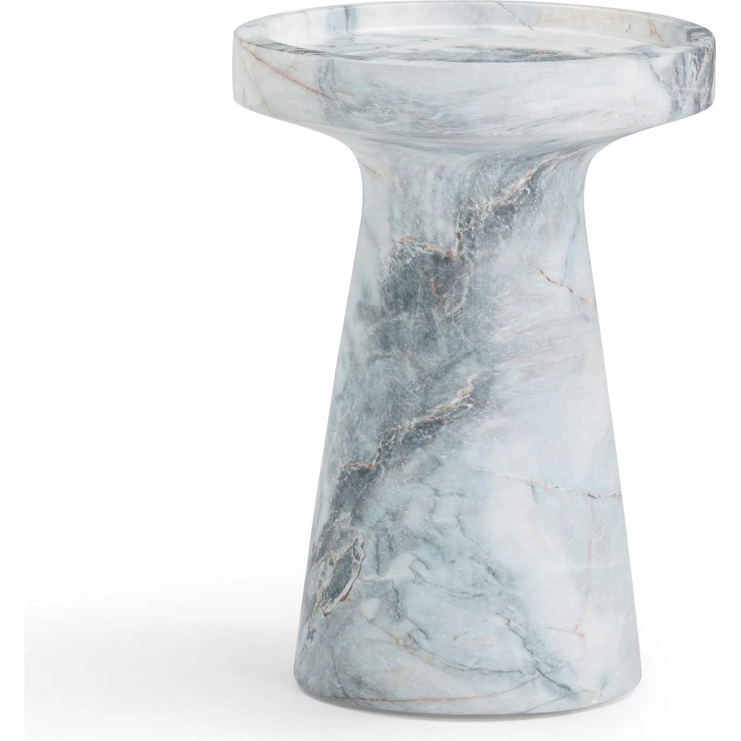 003 SI-2356404 | Additional Silo | Zara Aegean Marble Indoor / Outdoor Side Table by TOV Furniture in blue, white. Made from concrete in a modern style.