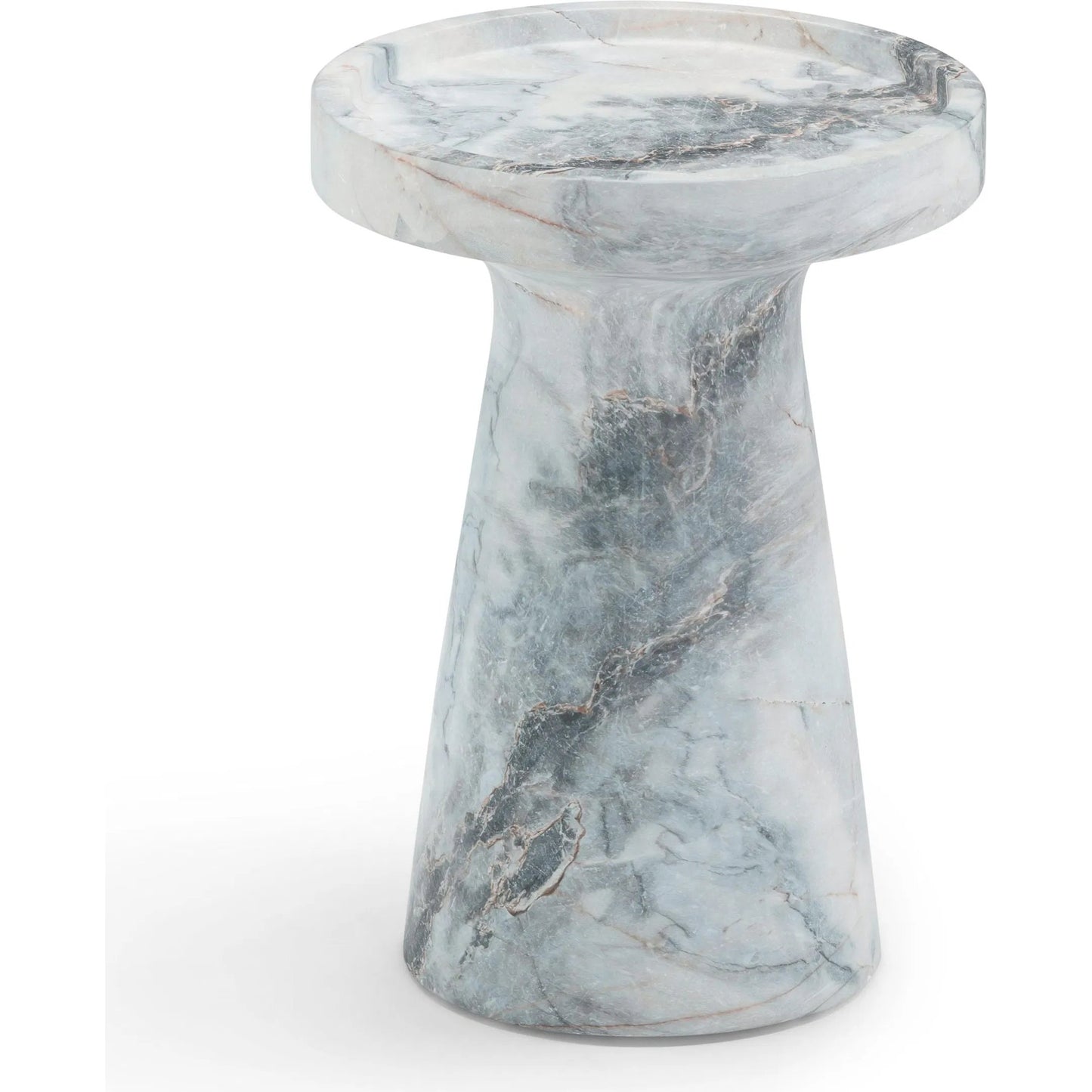 004 SI-2356404 | Additional Silo | Zara Aegean Marble Indoor / Outdoor Side Table by TOV Furniture in blue, white. Made from concrete in a modern style.