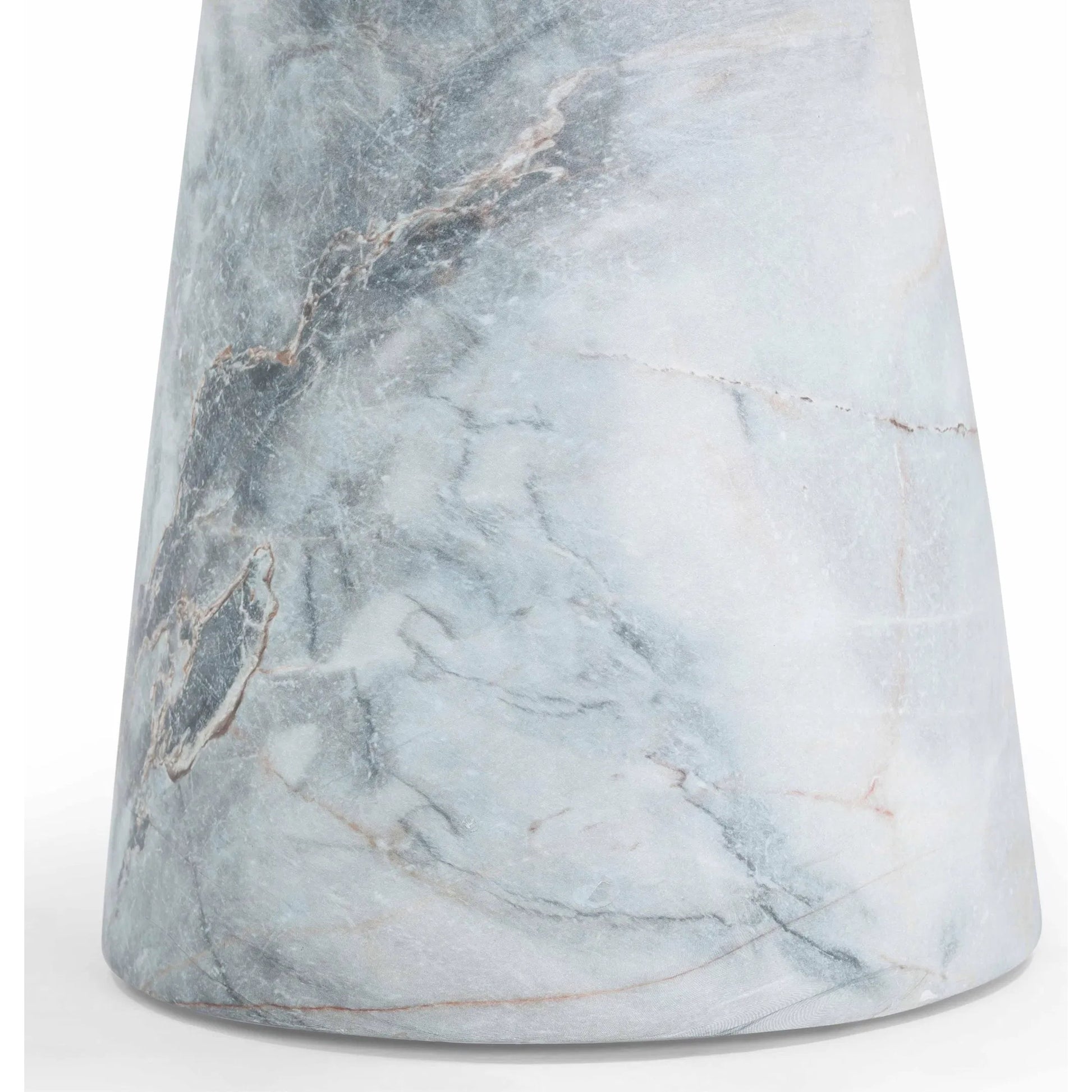 Zara Aegean Marble Indoor / Outdoor Side Table by TOV Furniture in blue, white. Made from concrete in a modern style.