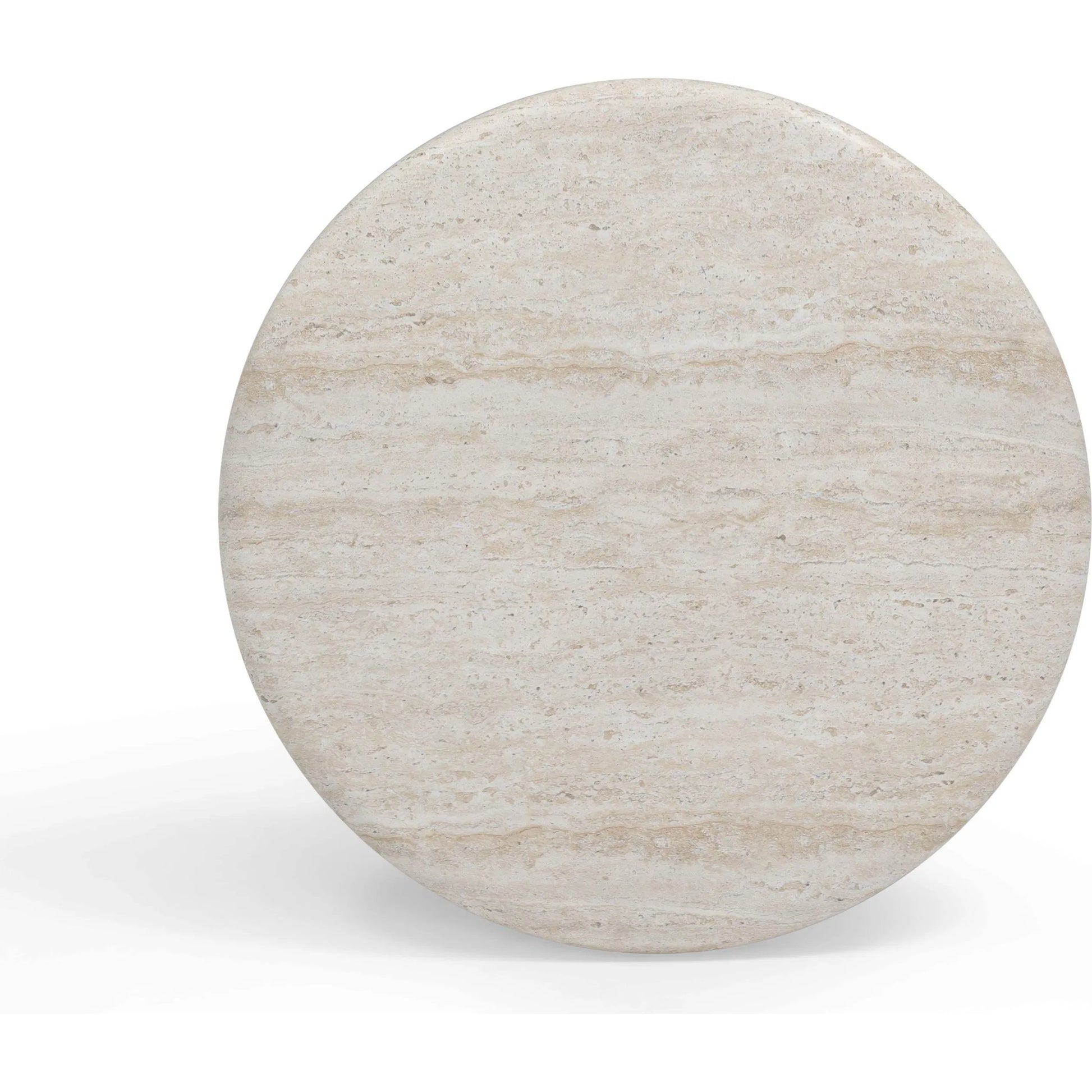 Cynthia Concrete Indoor / Outdoor Side Table by TOV Furniture in brown, travertine. Made from concrete in a transitional style.