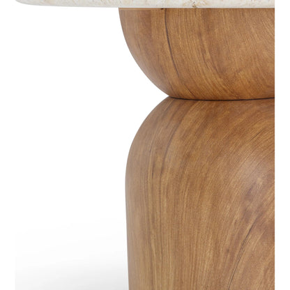 Cynthia Concrete Indoor / Outdoor Side Table by TOV Furniture in brown, travertine. Made from concrete in a transitional style.