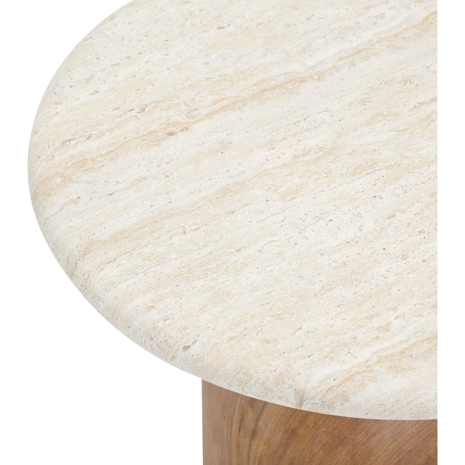 Cynthia Concrete Indoor / Outdoor Side Table by TOV Furniture in brown, travertine. Made from concrete in a transitional style.