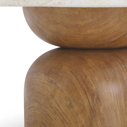 Cynthia Concrete Indoor / Outdoor Coffee Table by TOV Furniture in brown, travertine. Made from concrete in a transitional style.