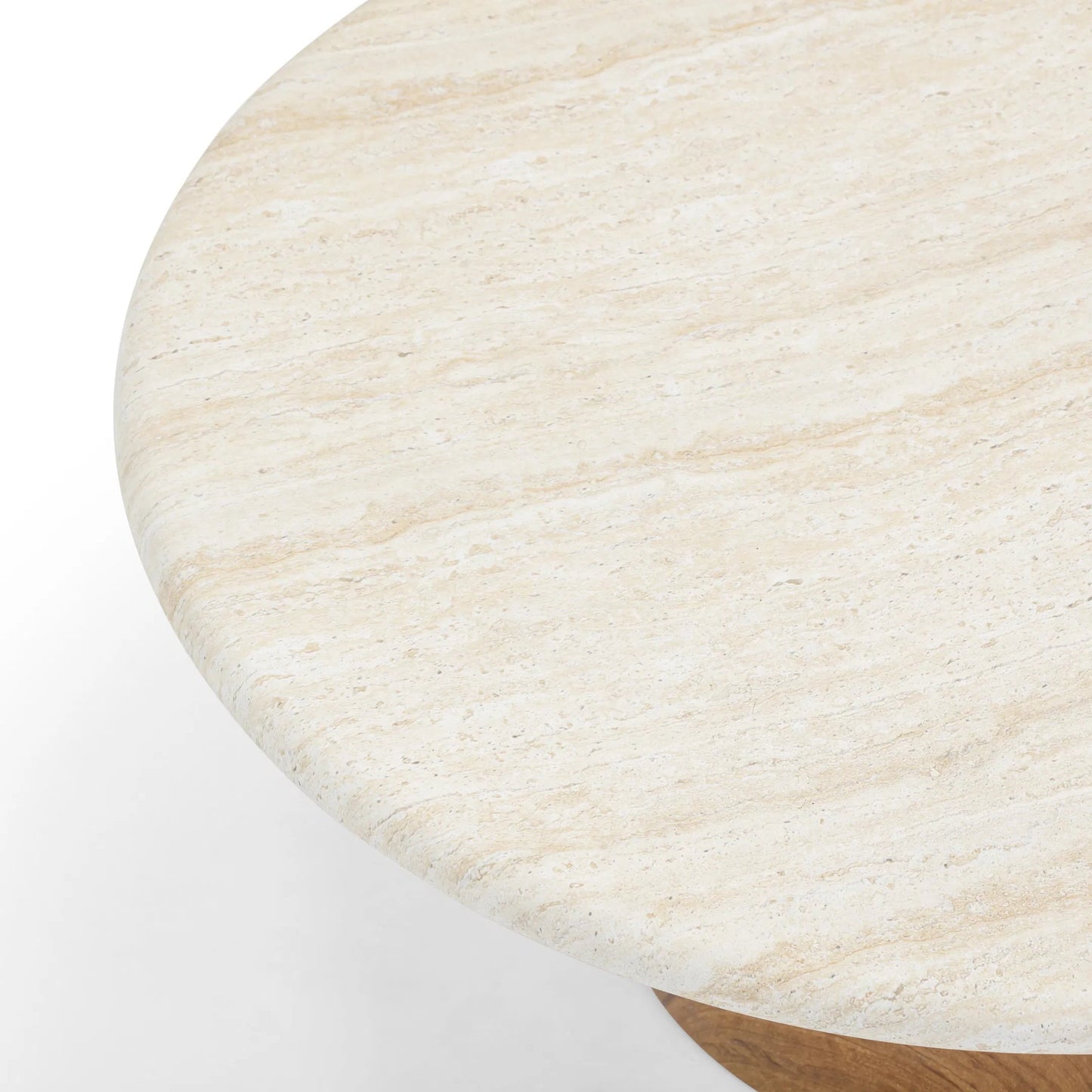 005 SI-2439915 | Closeup | Cynthia Concrete Indoor / Outdoor Coffee Table by TOV Furniture in brown, travertine. Made from concrete in a transitional style.