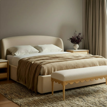 Oodle Vegan Mohair Bench by TOV Furniture. Made from fabric, poplar, rubber wood in a transitional style.