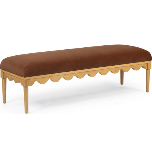 Oodle Vegan Mohair Bench by TOV Furniture. Made from fabric, poplar, rubber wood in a transitional style.