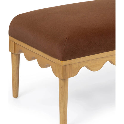 Oodle Vegan Mohair Bench by TOV Furniture. Made from fabric, poplar, rubber wood in a transitional style.