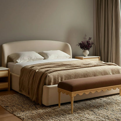 Oodle Vegan Mohair Bench by TOV Furniture. Made from fabric, poplar, rubber wood in a transitional style.