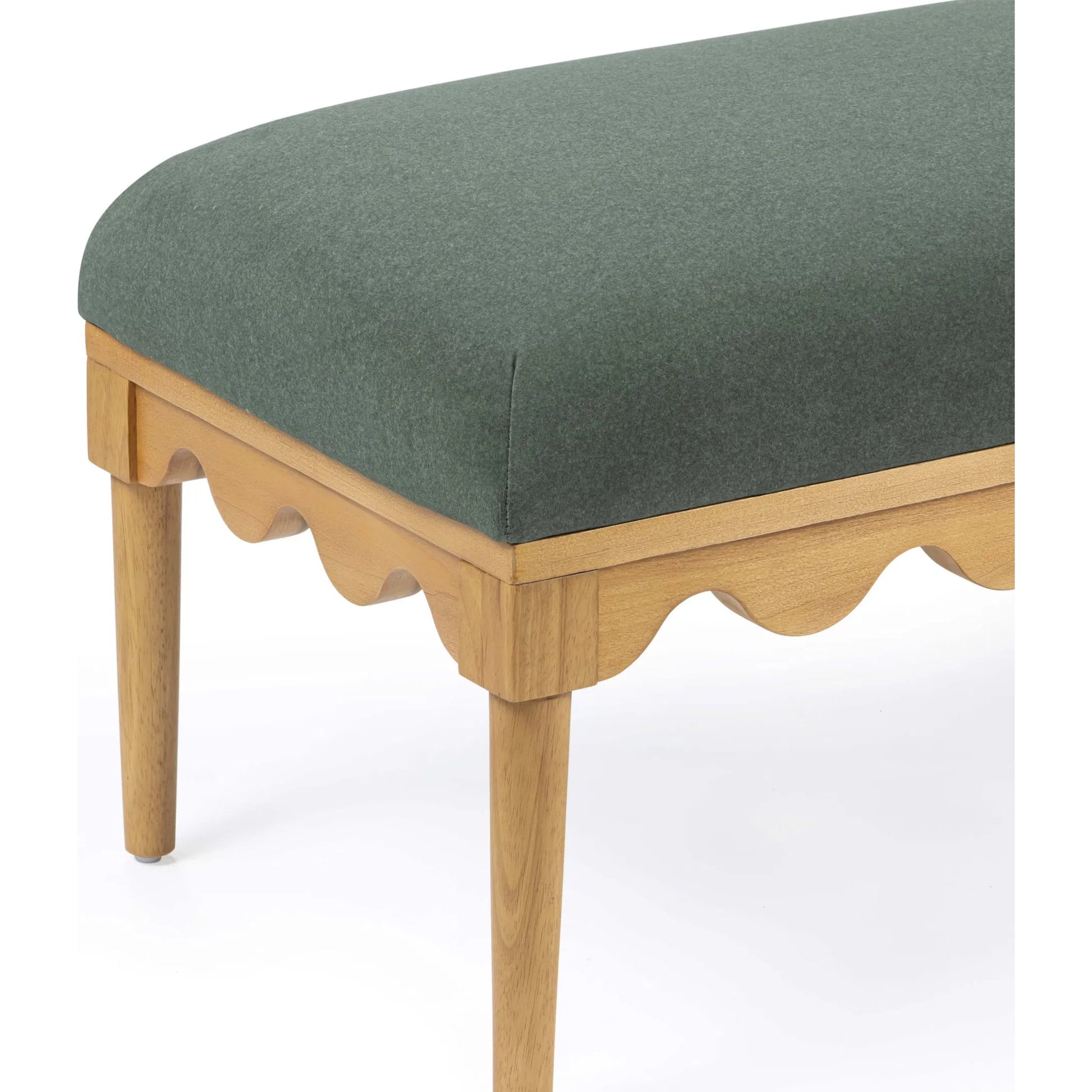Oodle Vegan Mohair Bench by TOV Furniture. Made from fabric, poplar, rubber wood in a transitional style.