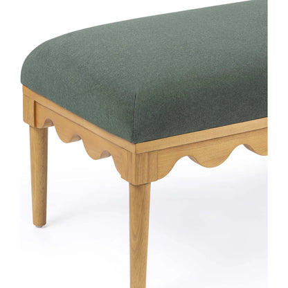 Oodle Vegan Mohair Bench by TOV Furniture. Made from fabric, poplar, rubber wood in a transitional style.