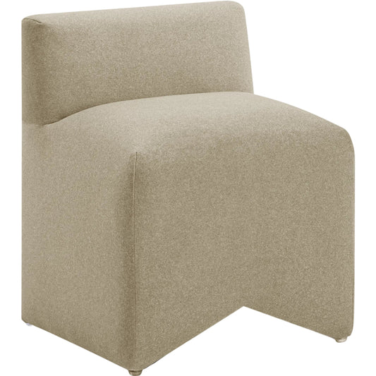 Pippa Vegan Mohair Accent Stool by TOV Furniture in taupe. Made from fabric, plywood in a unique style.