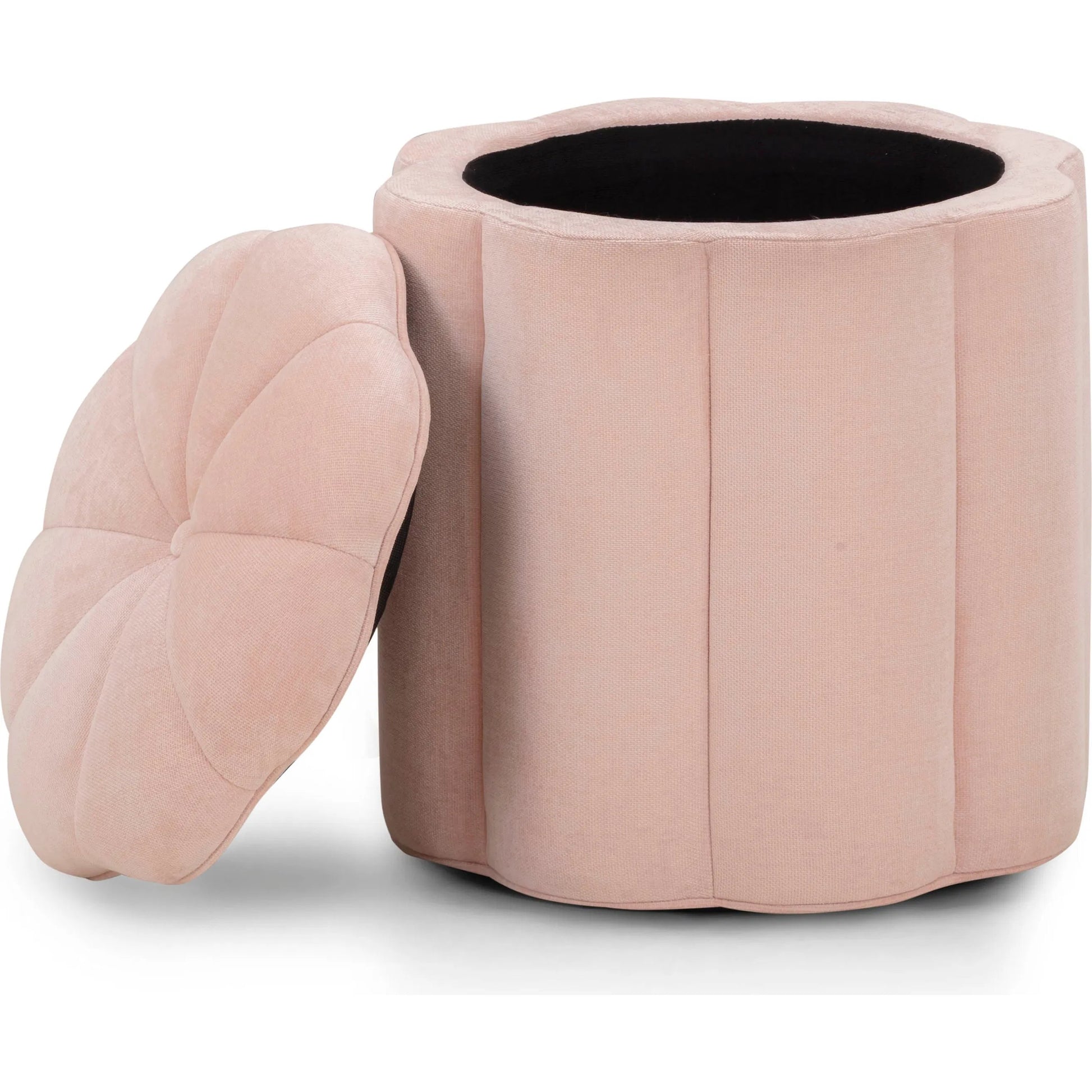 Fleur Textured Velvet Storage Ottoman by TOV Furniture. Made from fabric, plywood in a unique style.