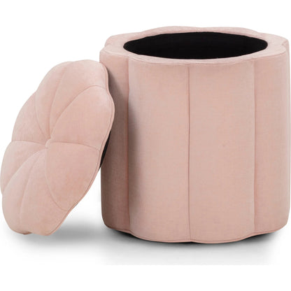Fleur Textured Velvet Storage Ottoman by TOV Furniture. Made from fabric, plywood in a unique style.