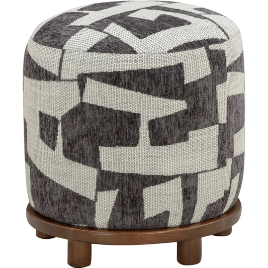 Bisou Jacquard Ottoman by TOV Furniture. Made from fabric, plywood, rubberwood in a eclectic & global style.
