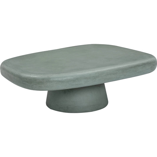 Darial Indoor/Outdoor Coffee Table by TOV Furniture in green. Made from concrete in a unique style.
