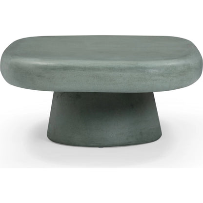 Darial Indoor/Outdoor Coffee Table by TOV Furniture in green. Made from concrete in a transitional style.