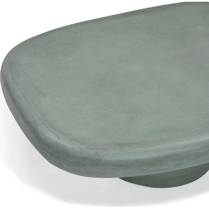Darial Indoor/Outdoor Coffee Table by TOV Furniture in green. Made from concrete in a transitional style.