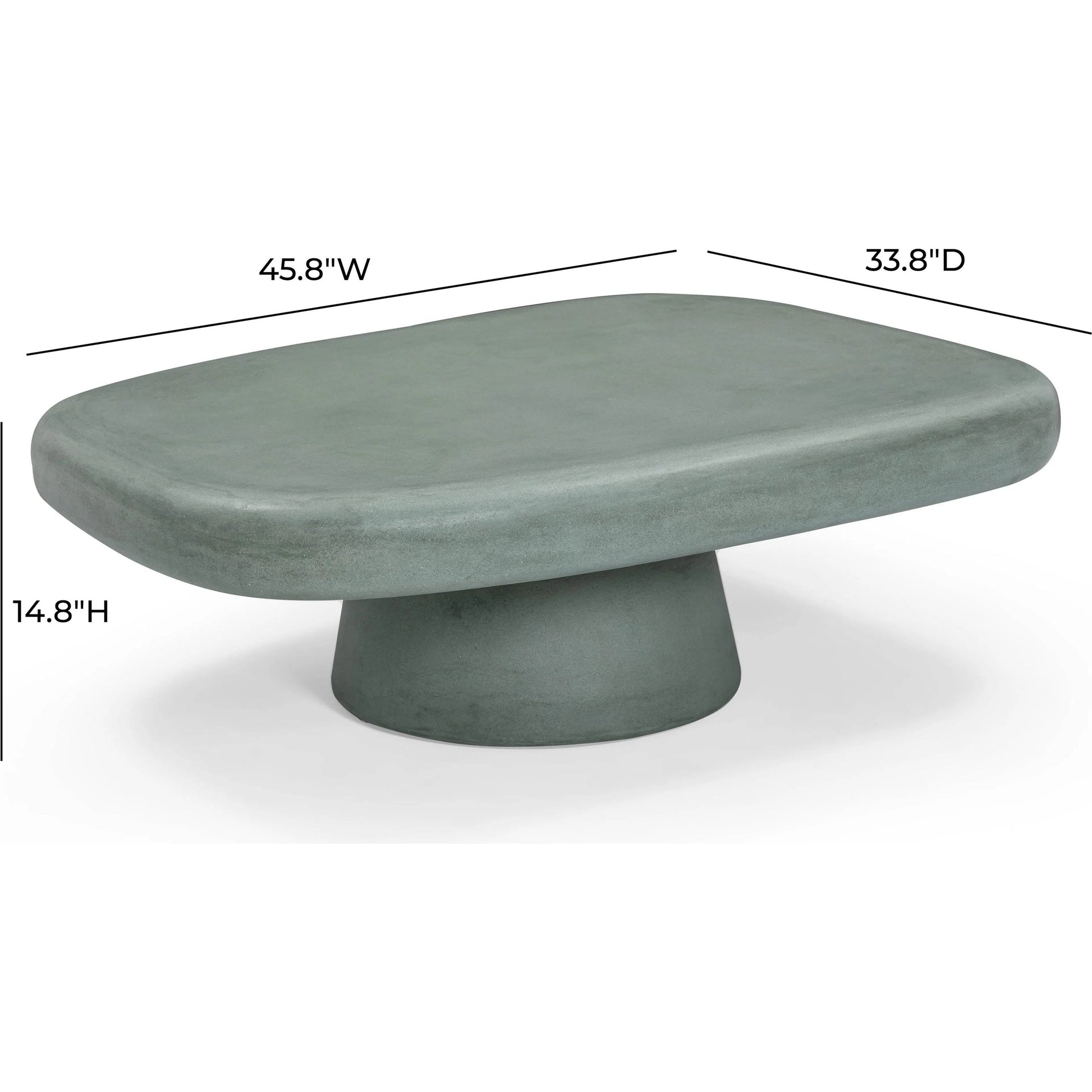Darial Indoor/Outdoor Coffee Table by TOV Furniture in green. Made from concrete in a transitional style.