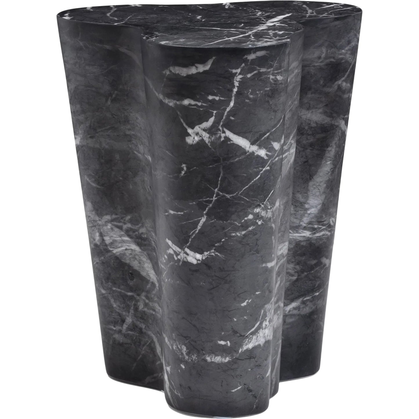 000 SI-2519520 | Primary Silo | Slab Indoor/Outdoor Side Table by TOV Furniture in black marble. Made from concrete in a modern style.