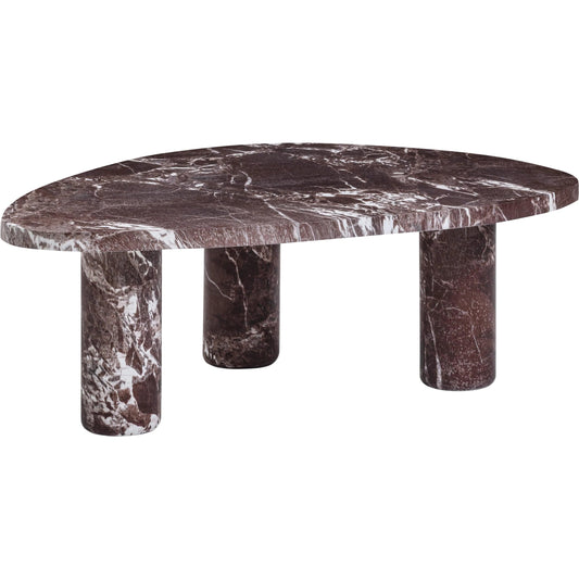 Libby Faux Marble Indoor/Outdoor Coffee Table by TOV Furniture in red levanto. Made from concrete in a modern style.