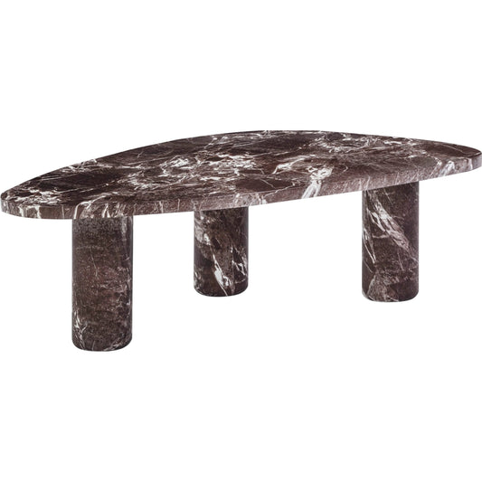 Libby Faux Marble Indoor/Outdoor Coffee Table by TOV Furniture in red levanto. Made from concrete in a modern style.