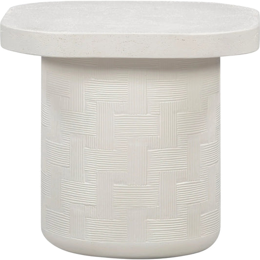 Suraya Indoor/Outdoor Side Table by TOV Furniture. Made from concrete in a transitional style.