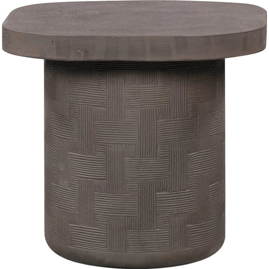 Suraya Indoor/Outdoor Side Table by TOV Furniture. Made from concrete in a transitional style.