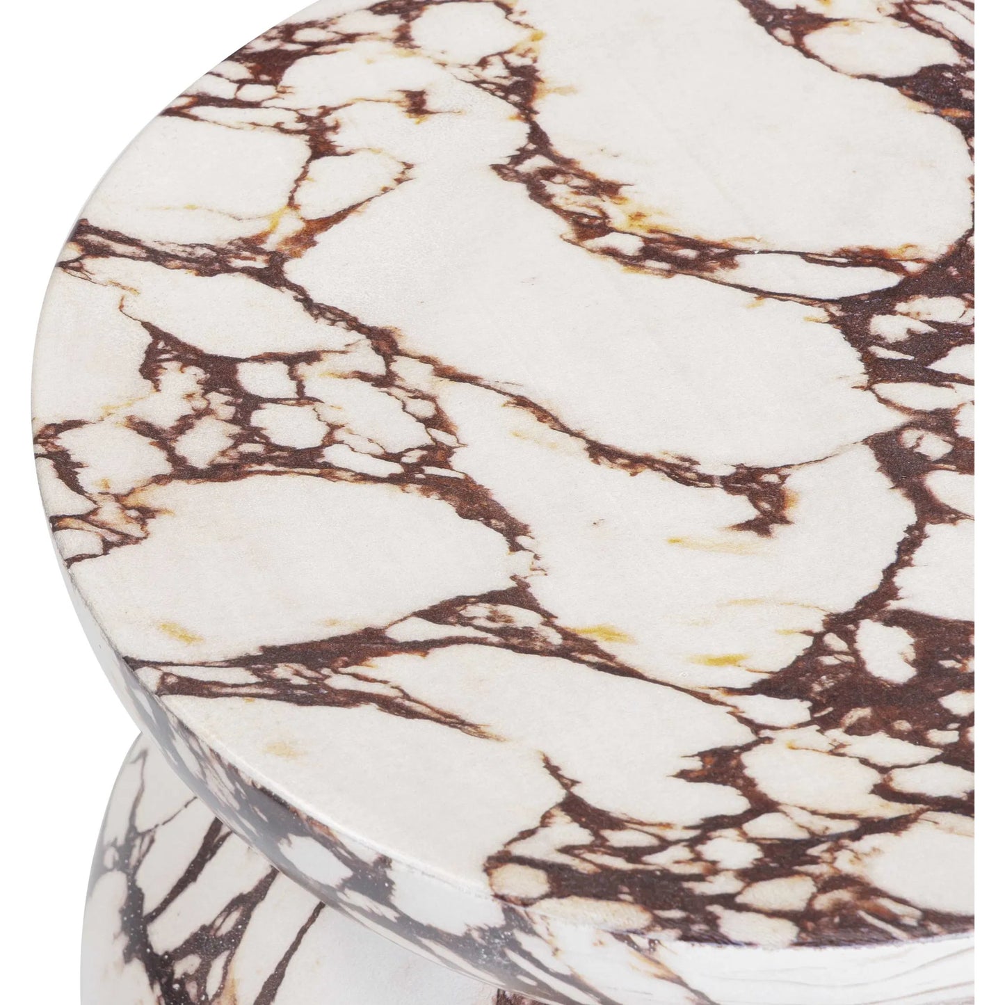 004 SI-2519506 | Closeup | Pia Red Faux Marble Indoor/Outdoor Side Table by TOV Furniture in red marble. Made from concrete in a modern style.