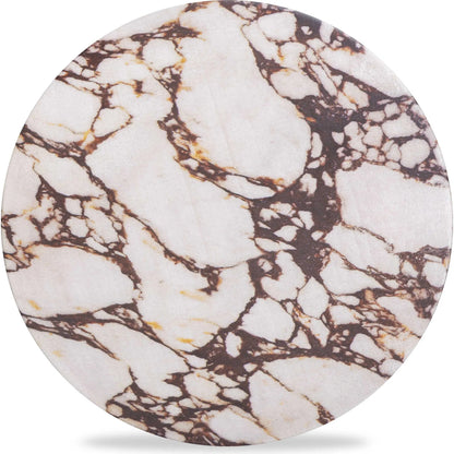 Pia Red Faux Marble Indoor/Outdoor Side Table by TOV Furniture in red marble. Made from concrete in a modern style.