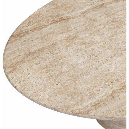 Sonia Faux Indoor/Outdoor Coffee Table by TOV Furniture in travertine. Made from concrete in a transitional style.