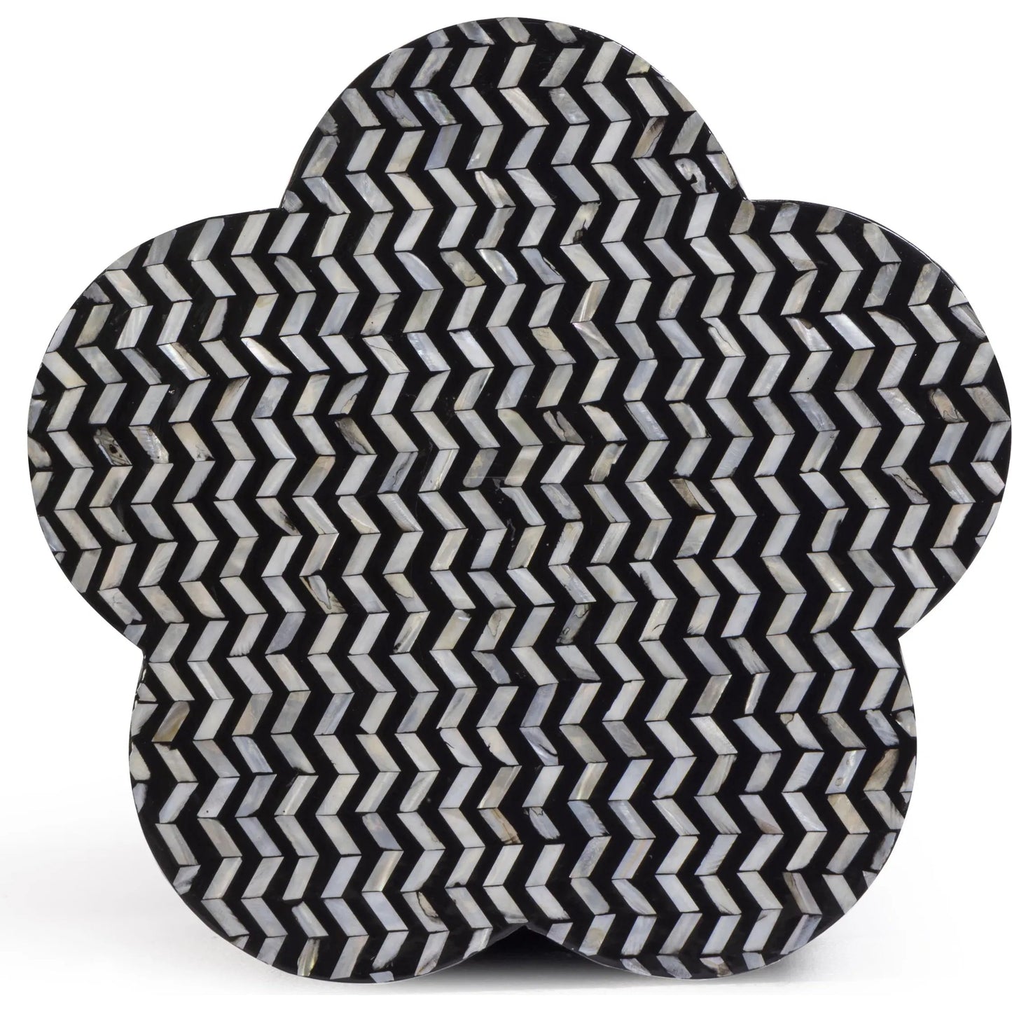 001 SI-2527463 | Additional Silo | Truffle Mother of Pearl Side Table by TOV Furniture in black. Made from mdf, shell in a unique style.