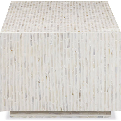 Earl Rectangular Coffee Table by TOV Furniture. Made from mdf, shell in a unique style.